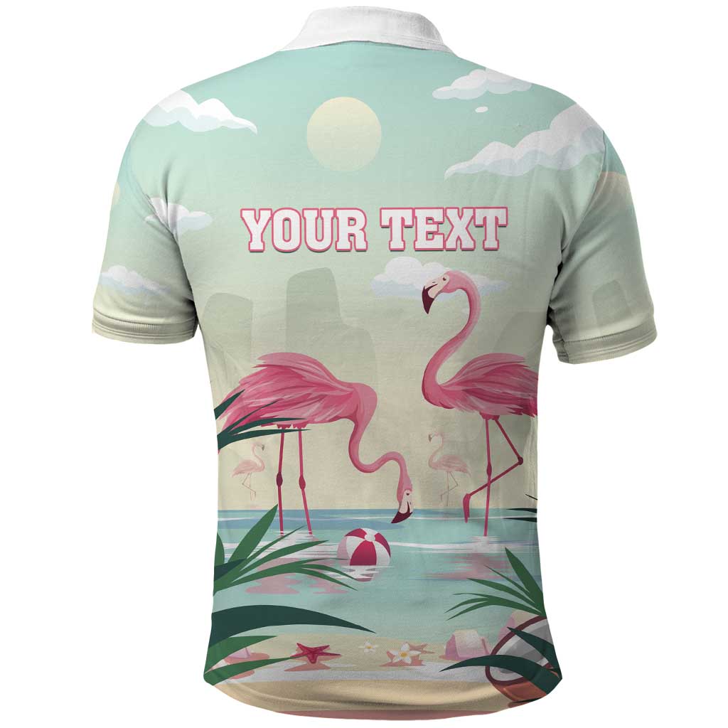 Personalised Bonaire Flamingos Polo Shirt Summer Time Beach Concept