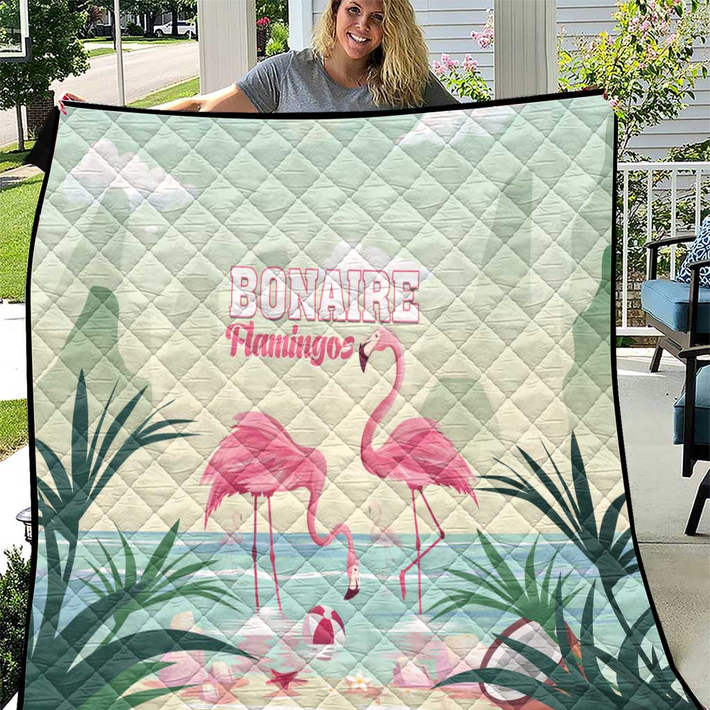 Bonaire Flamingos Quilt Summer Time Beach Concept