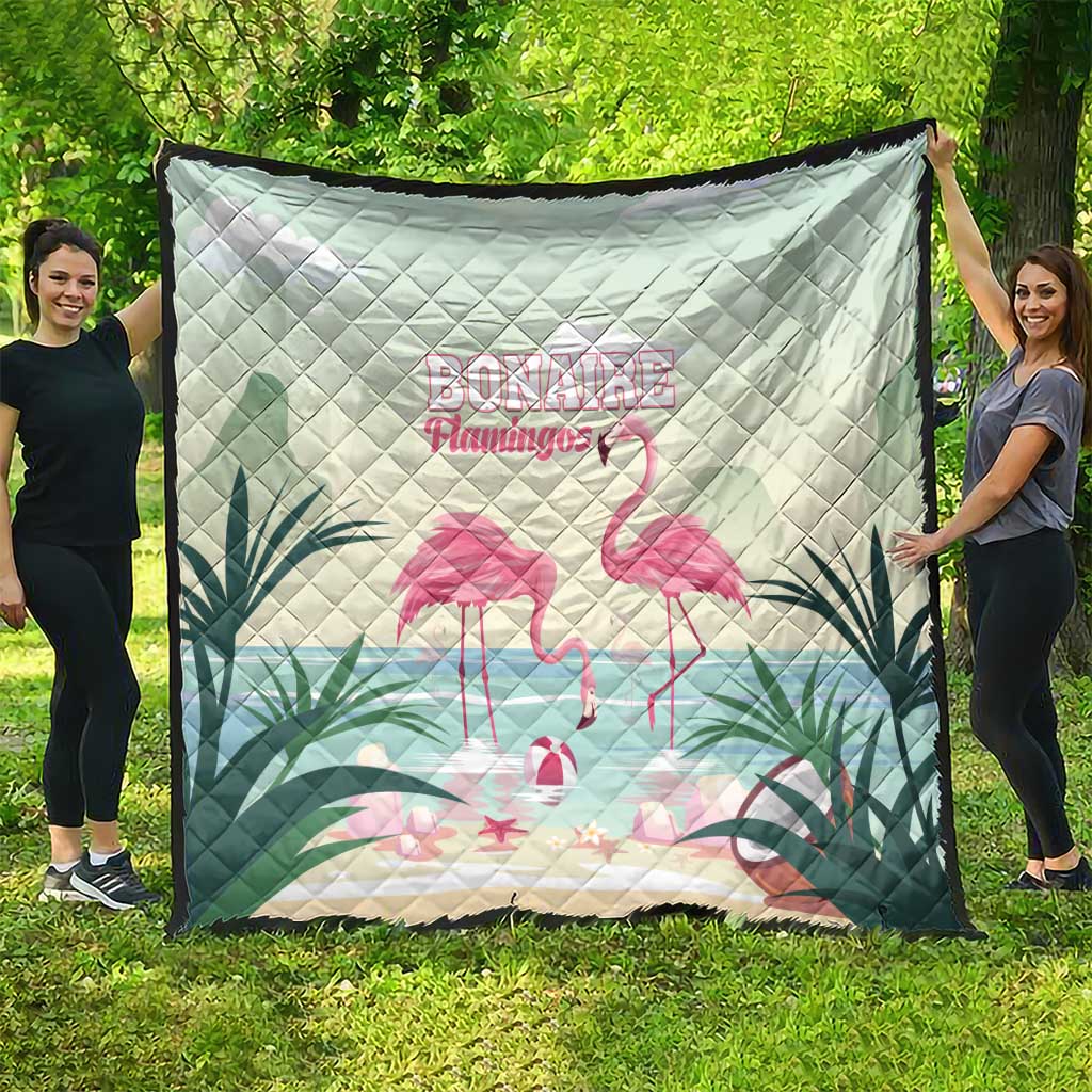 Bonaire Flamingos Quilt Summer Time Beach Concept