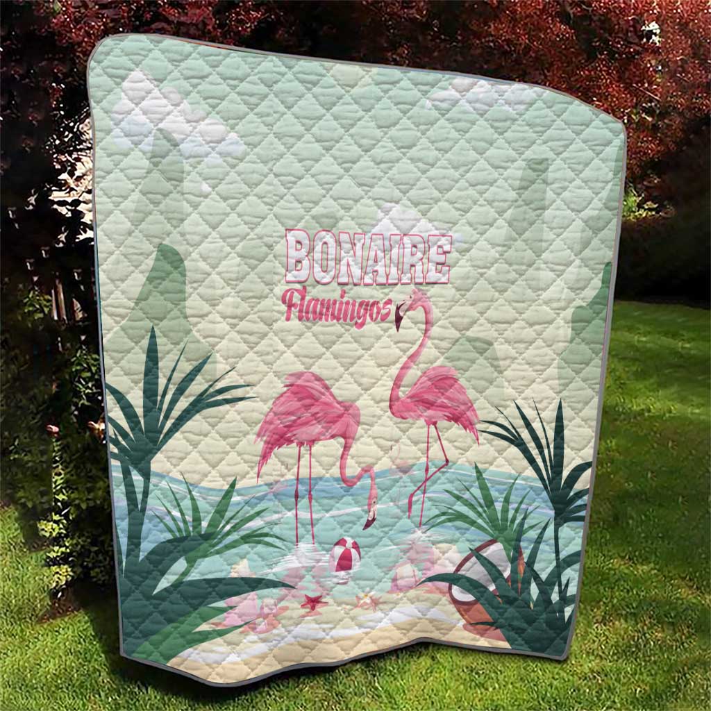 Bonaire Flamingos Quilt Summer Time Beach Concept