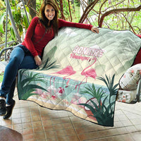 Bonaire Flamingos Quilt Summer Time Beach Concept