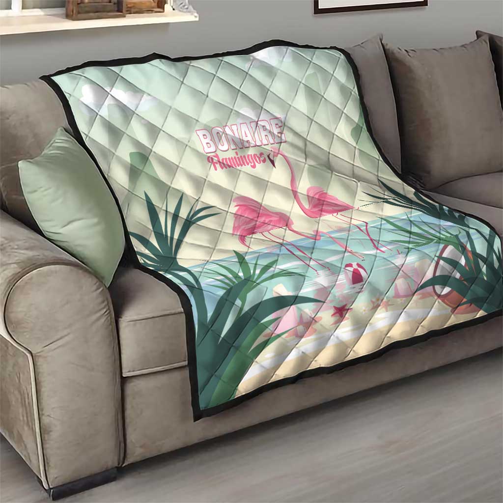 Bonaire Flamingos Quilt Summer Time Beach Concept