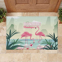 Bonaire Flamingos Rubber Doormat Summer Time Beach Concept