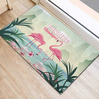 Bonaire Flamingos Rubber Doormat Summer Time Beach Concept