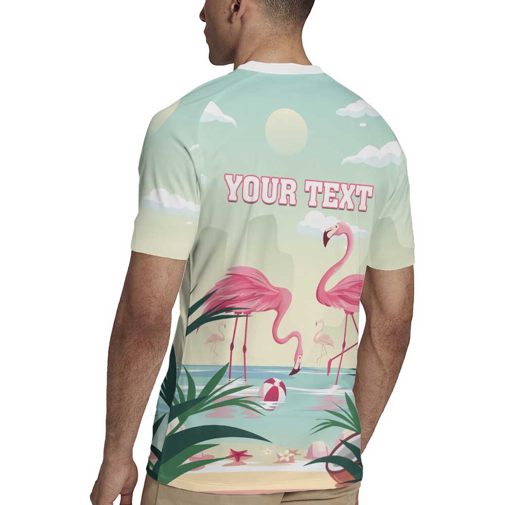 Personalised Bonaire Flamingos Rugby Jersey Summer Time Beach Concept
