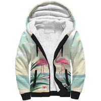 Personalised Bonaire Flamingos Sherpa Hoodie Summer Time Beach Concept