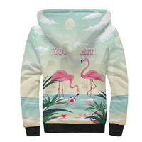 Personalised Bonaire Flamingos Sherpa Hoodie Summer Time Beach Concept