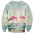 Personalised Bonaire Flamingos Sweatshirt Summer Time Beach Concept