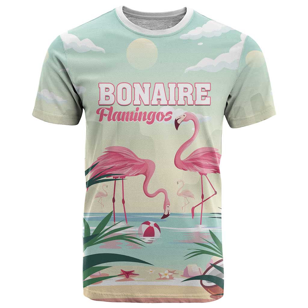 Personalised Bonaire Flamingos T Shirt Summer Time Beach Concept