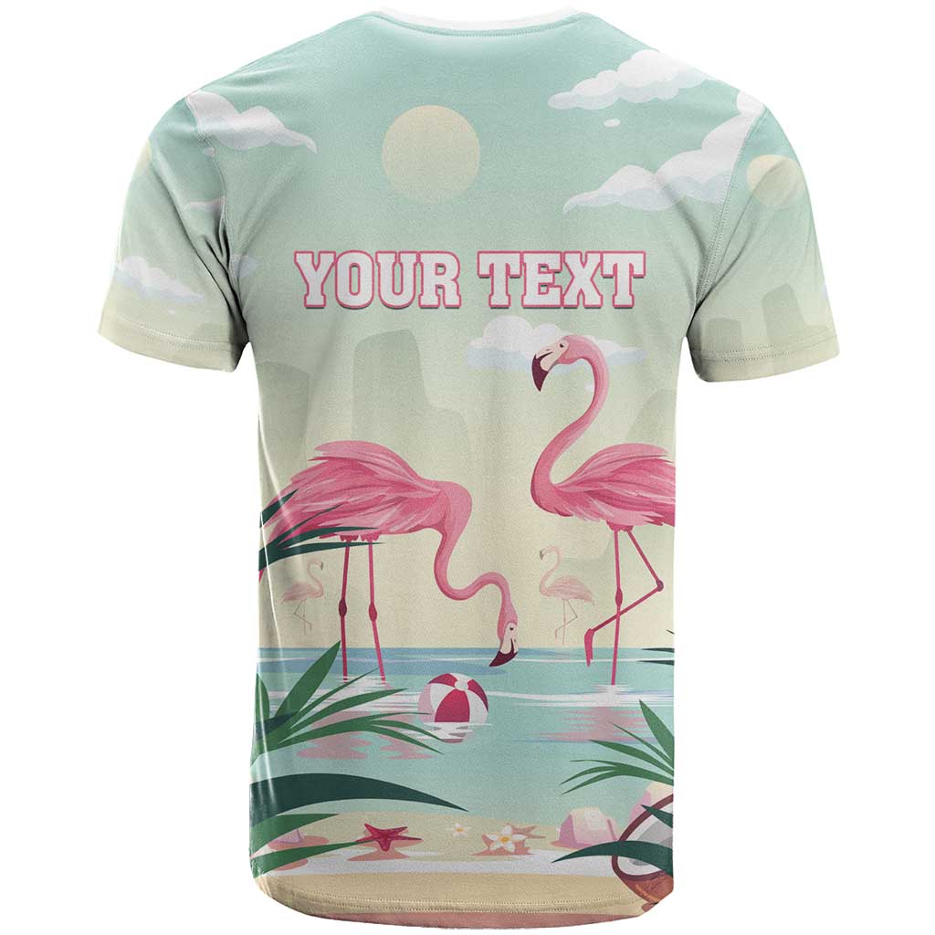 Personalised Bonaire Flamingos T Shirt Summer Time Beach Concept
