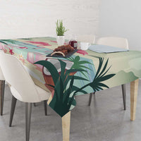 Bonaire Flamingos Tablecloth Summer Time Beach Concept