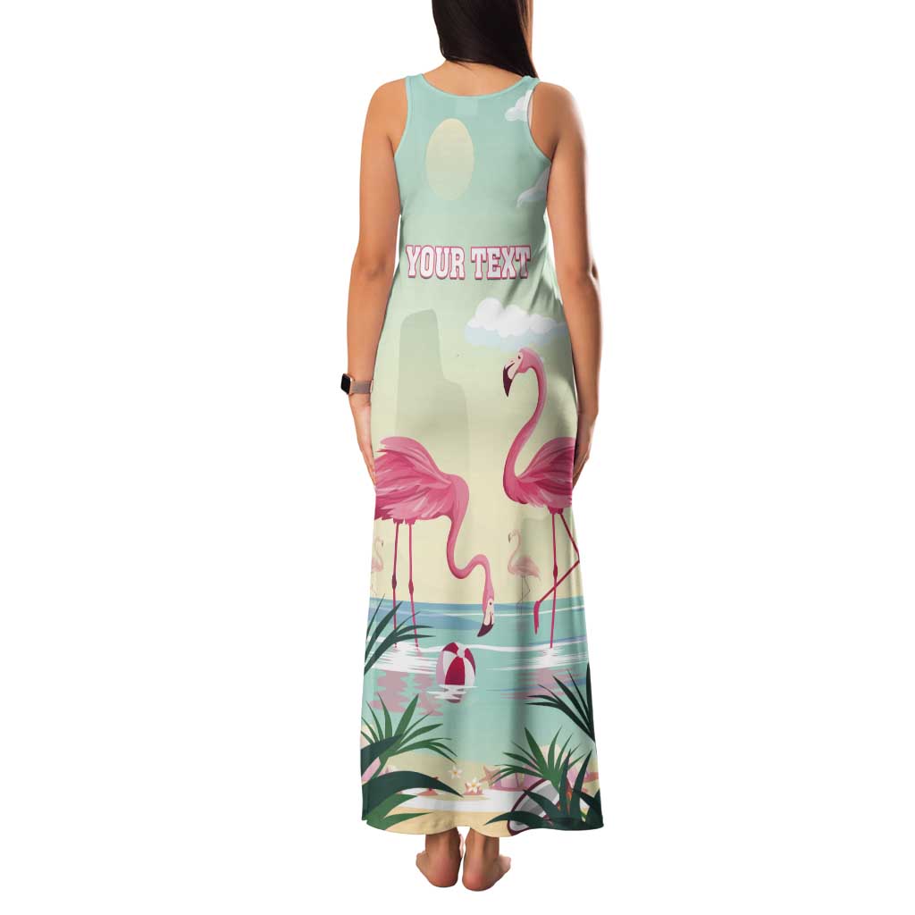 Personalised Bonaire Flamingos Tank Maxi Dress Summer Time Beach Concept