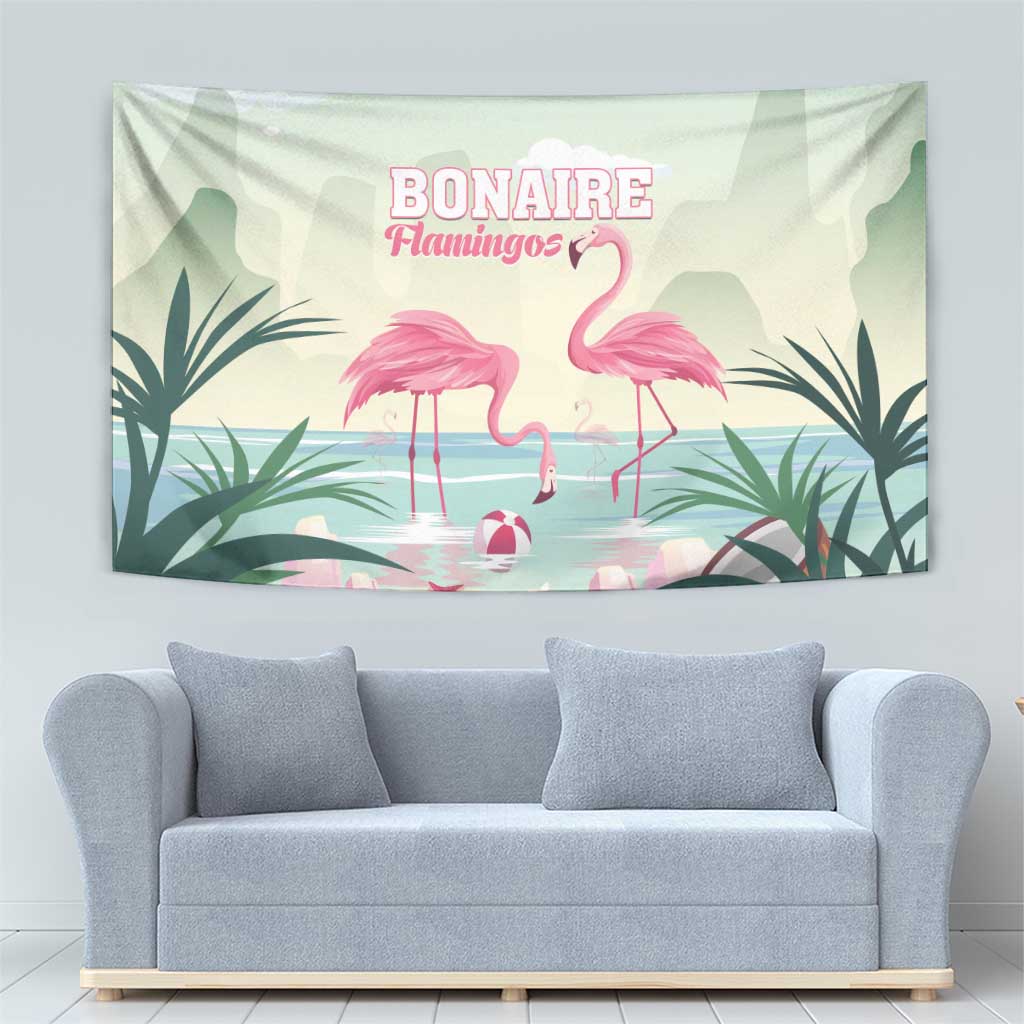 Bonaire Flamingos Tapestry Summer Time Beach Concept