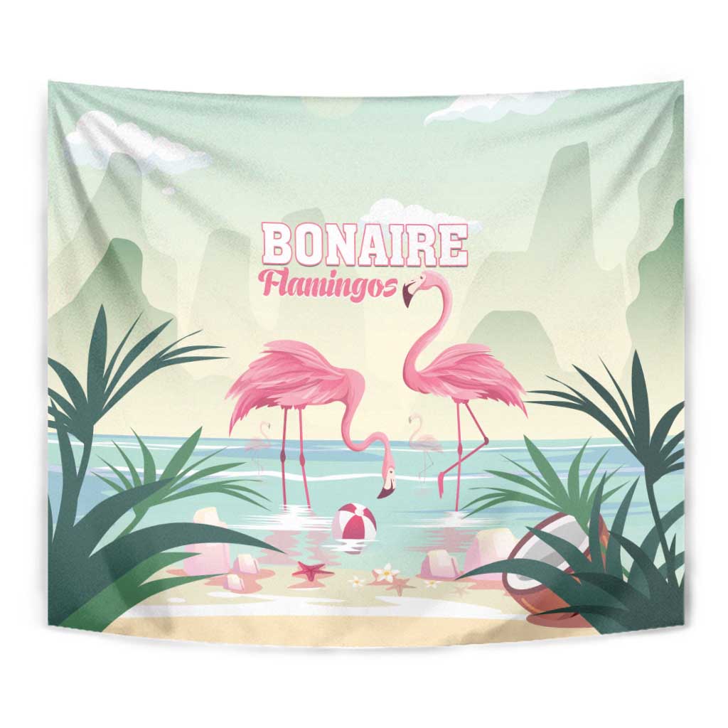 Bonaire Flamingos Tapestry Summer Time Beach Concept