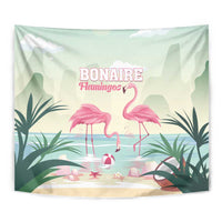Bonaire Flamingos Tapestry Summer Time Beach Concept