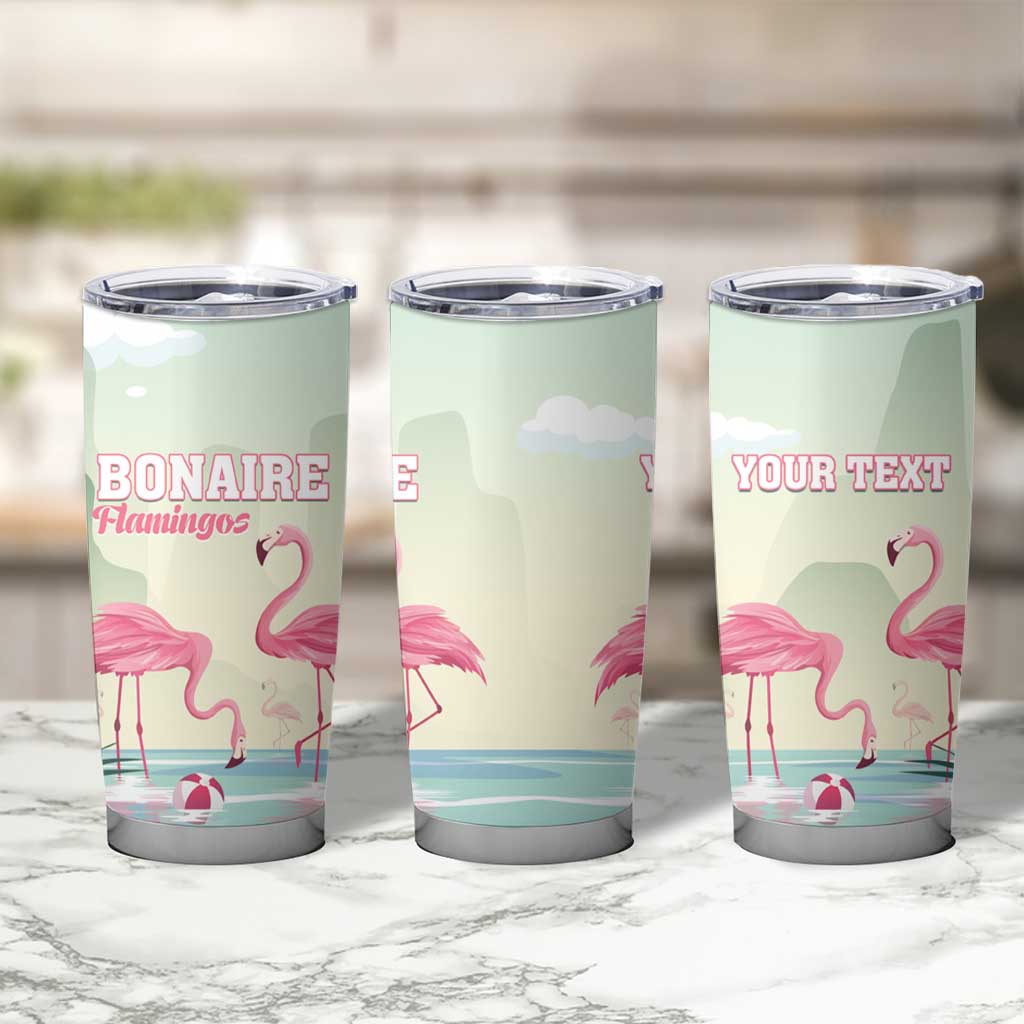 Personalised Bonaire Flamingos Tumbler Cup Summer Time Beach Concept
