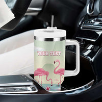 Personalised Bonaire Flamingos Tumbler With Handle Summer Time Beach Concept