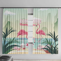 Bonaire Flamingos Window Curtain Summer Time Beach Concept