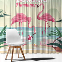 Bonaire Flamingos Window Curtain Summer Time Beach Concept