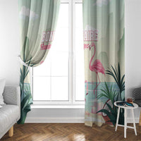 Bonaire Flamingos Window Curtain Summer Time Beach Concept