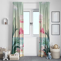 Bonaire Flamingos Window Curtain Summer Time Beach Concept