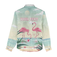Personalised Bonaire Flamingos Women Casual Shirt Summer Time Beach Concept