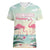 Personalised Bonaire Flamingos Women V-Neck T-Shirt Summer Time Beach Concept