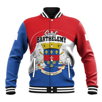 Personalised Saint Barthelemy Baseball Jacket Ouanalao Coat of Arms
