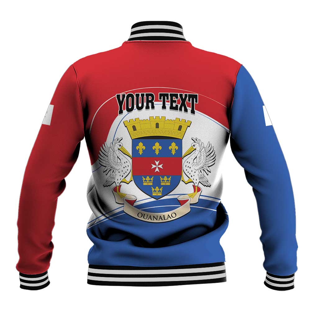 Personalised Saint Barthelemy Baseball Jacket Ouanalao Coat of Arms