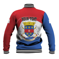 Personalised Saint Barthelemy Baseball Jacket Ouanalao Coat of Arms
