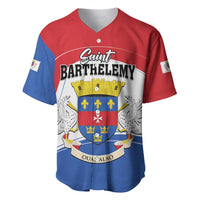 Personalised Saint Barthelemy Baseball Jersey Ouanalao Coat of Arms