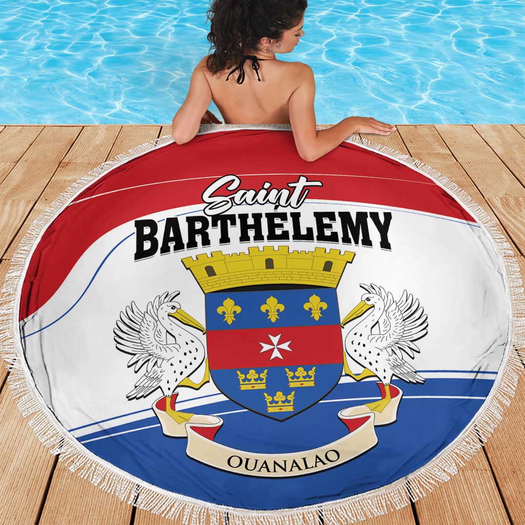 Saint Barthelemy Beach Blanket Ouanalao Coat of Arms