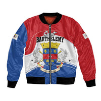 Personalised Saint Barthelemy Bomber Jacket Ouanalao Coat of Arms