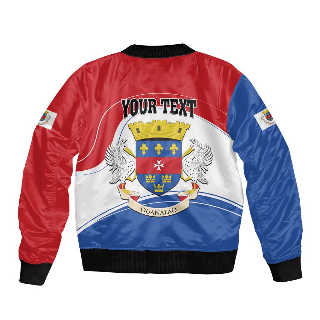 Personalised Saint Barthelemy Bomber Jacket Ouanalao Coat of Arms
