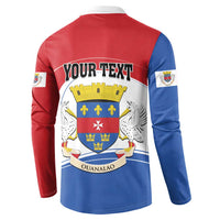 Personalised Saint Barthelemy Button Sweatshirt Ouanalao Coat of Arms