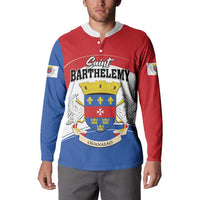 Personalised Saint Barthelemy Button Sweatshirt Ouanalao Coat of Arms