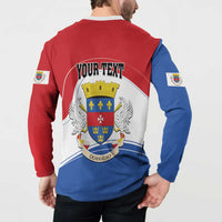 Personalised Saint Barthelemy Button Sweatshirt Ouanalao Coat of Arms