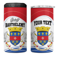 Personalised Saint Barthelemy 4 in 1 Can Cooler Tumbler Ouanalao Coat Of Arms