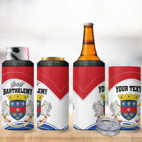 Personalised Saint Barthelemy 4 in 1 Can Cooler Tumbler Ouanalao Coat Of Arms