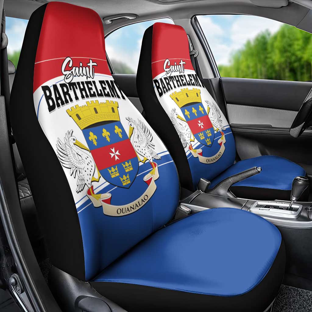 Saint Barthelemy Car Seat Cover Ouanalao Coat of Arms