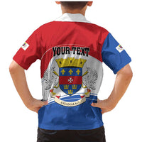 Personalised Saint Barthelemy Family Matching Mermaid Dress and Hawaiian Shirt Ouanalao Coat of Arms