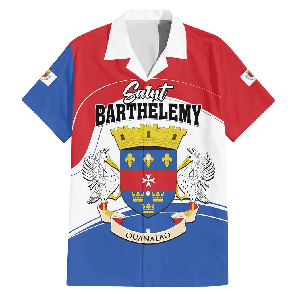 Personalised Saint Barthelemy Family Matching Mermaid Dress and Hawaiian Shirt Ouanalao Coat of Arms