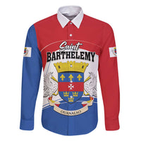 Personalised Saint Barthelemy Family Matching Off Shoulder Maxi Dress and Hawaiian Shirt Ouanalao Coat of Arms