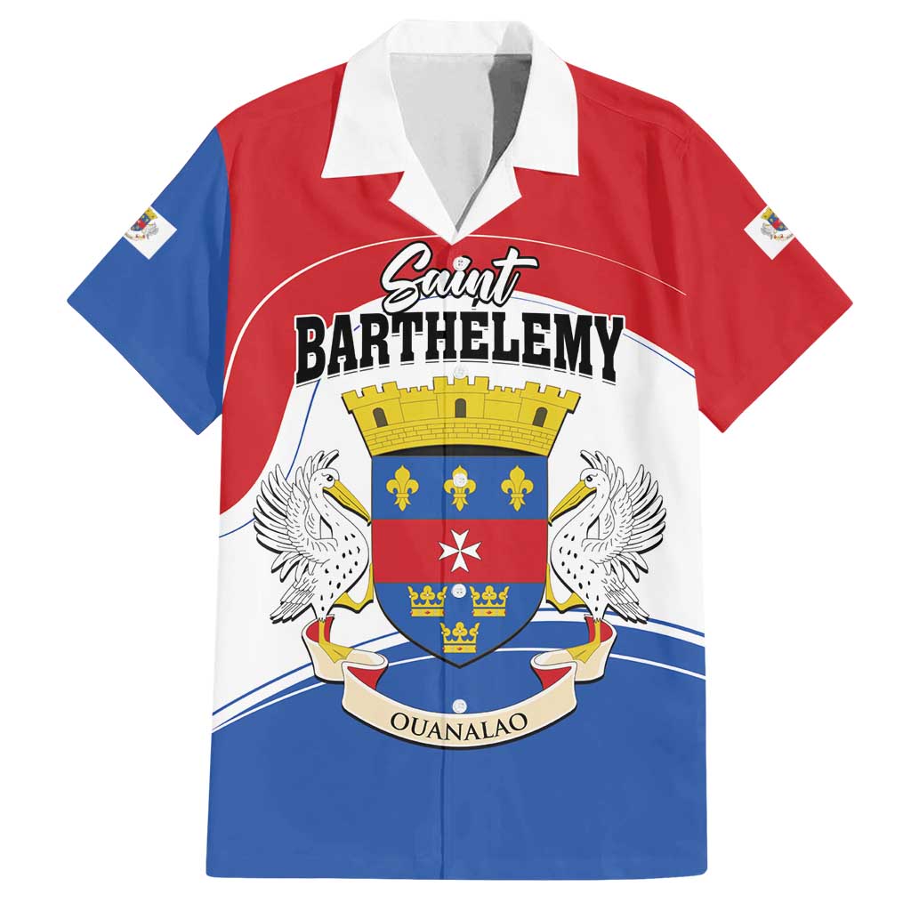 Personalised Saint Barthelemy Family Matching Puletasi and Hawaiian Shirt Ouanalao Coat of Arms