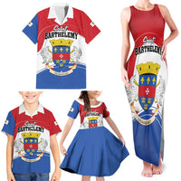 Personalised Saint Barthelemy Family Matching Tank Maxi Dress and Hawaiian Shirt Ouanalao Coat of Arms