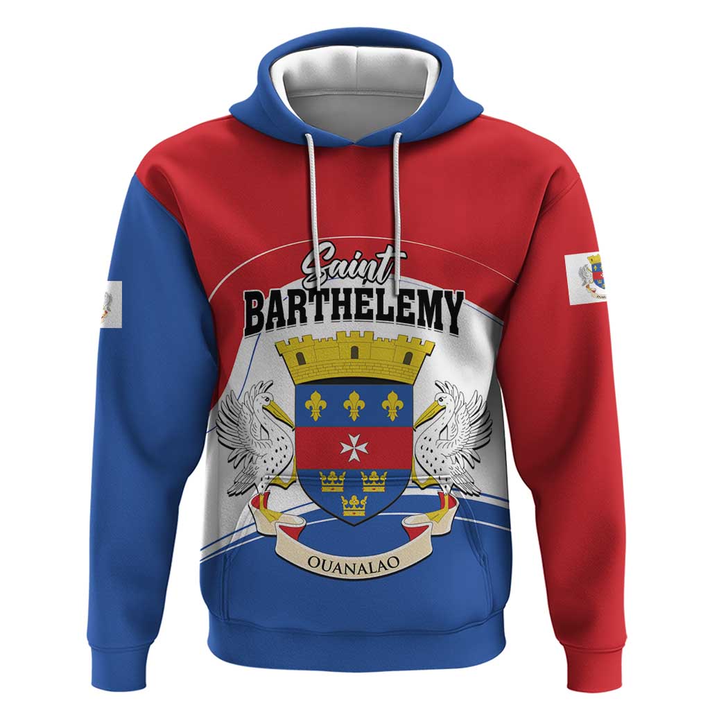 Personalised Saint Barthelemy Hoodie Ouanalao Coat of Arms
