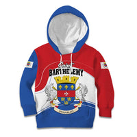 Personalised Saint Barthelemy Kid Hoodie Ouanalao Coat of Arms