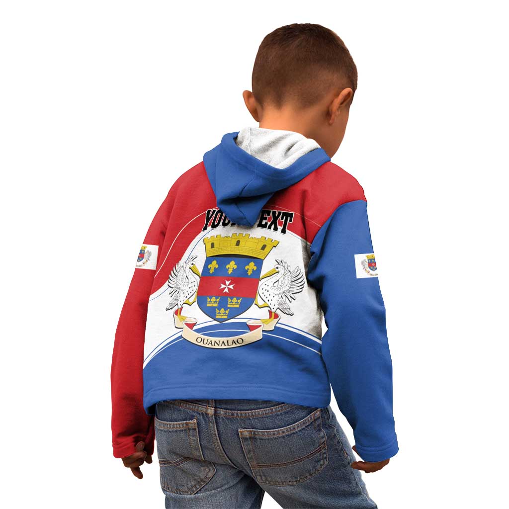 Personalised Saint Barthelemy Kid Hoodie Ouanalao Coat of Arms