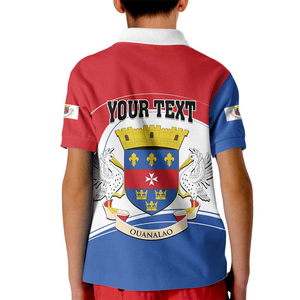 Personalised Saint Barthelemy Kid Polo Shirt Ouanalao Coat of Arms