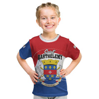 Personalised Saint Barthelemy Kid T Shirt Ouanalao Coat of Arms